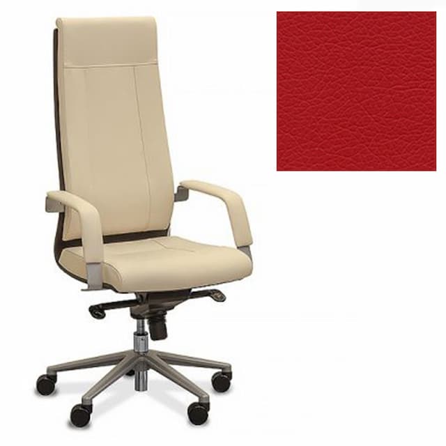 Кресло Юнитекс Торино для руководителя экокожа премиум красная CN1117