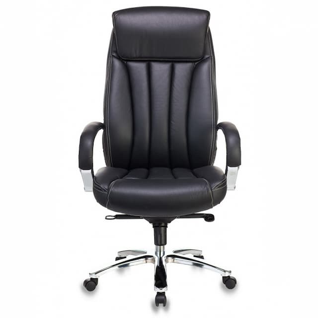 Кресло руководителя Бюрократ T-9922SL черный кожа крестов. металл хром