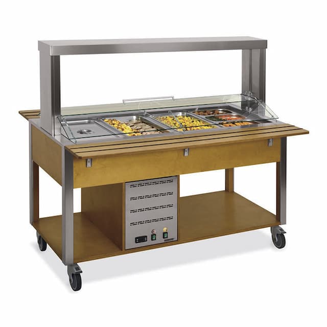 Стол Шведский тепловой (защитное стекло подвижное) MetalCarrelli 6910.6M-W (венге) 