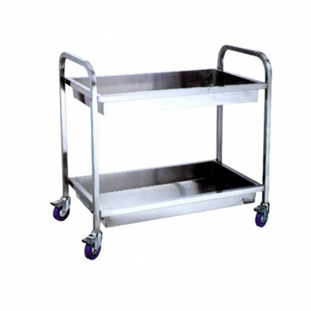 Тележка сервировочная с двумя полками Starfood с бортами (арт. YC-102D)